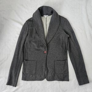 JAMES PERSE Charcoal‎ Knit  Blazer Jacket Shawl Collar French Terry Stretch 3